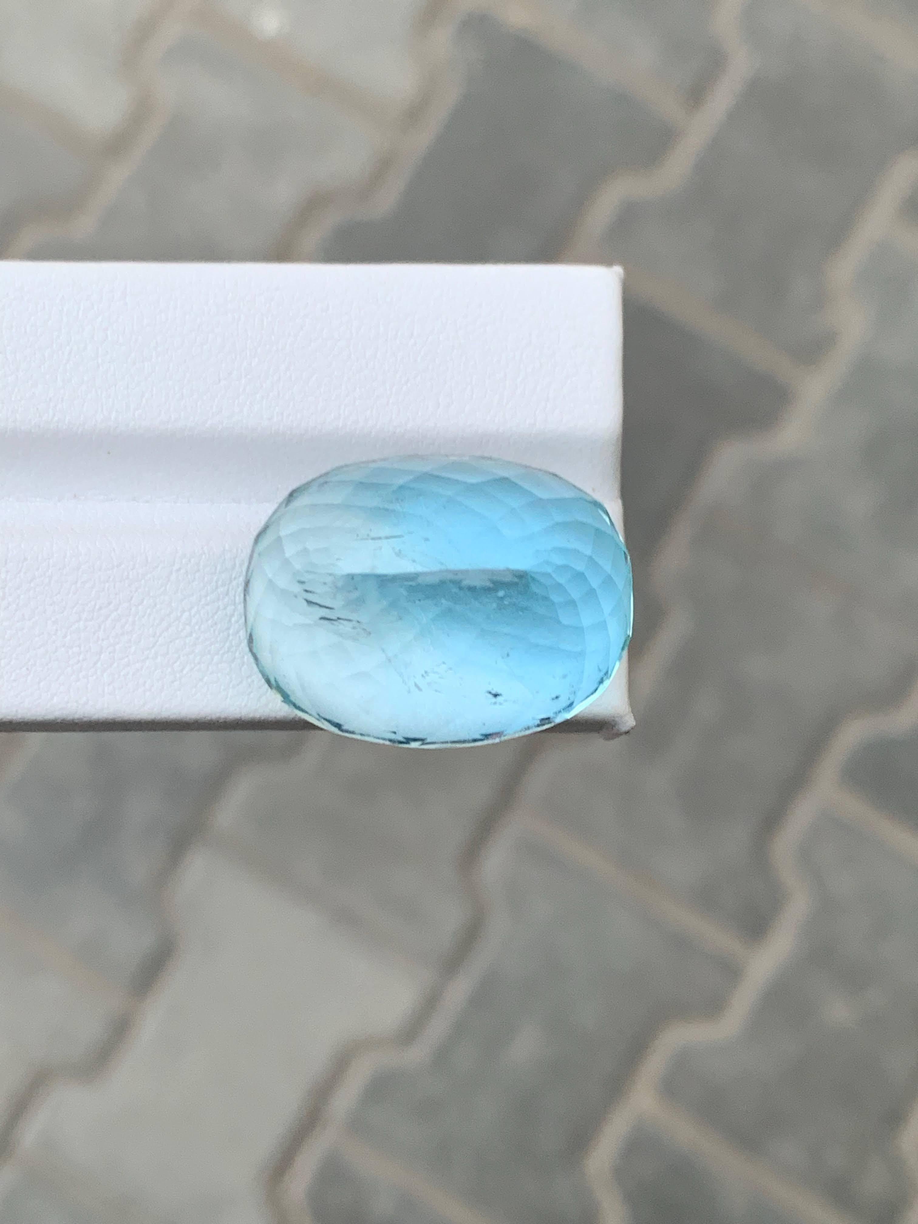 63,85 Karat Natürlicher loser blauer Aquamarin Stein Ovalschliff Afrikanischer Edelstein im Zustand „Neu“ im Angebot in Bangkok, TH