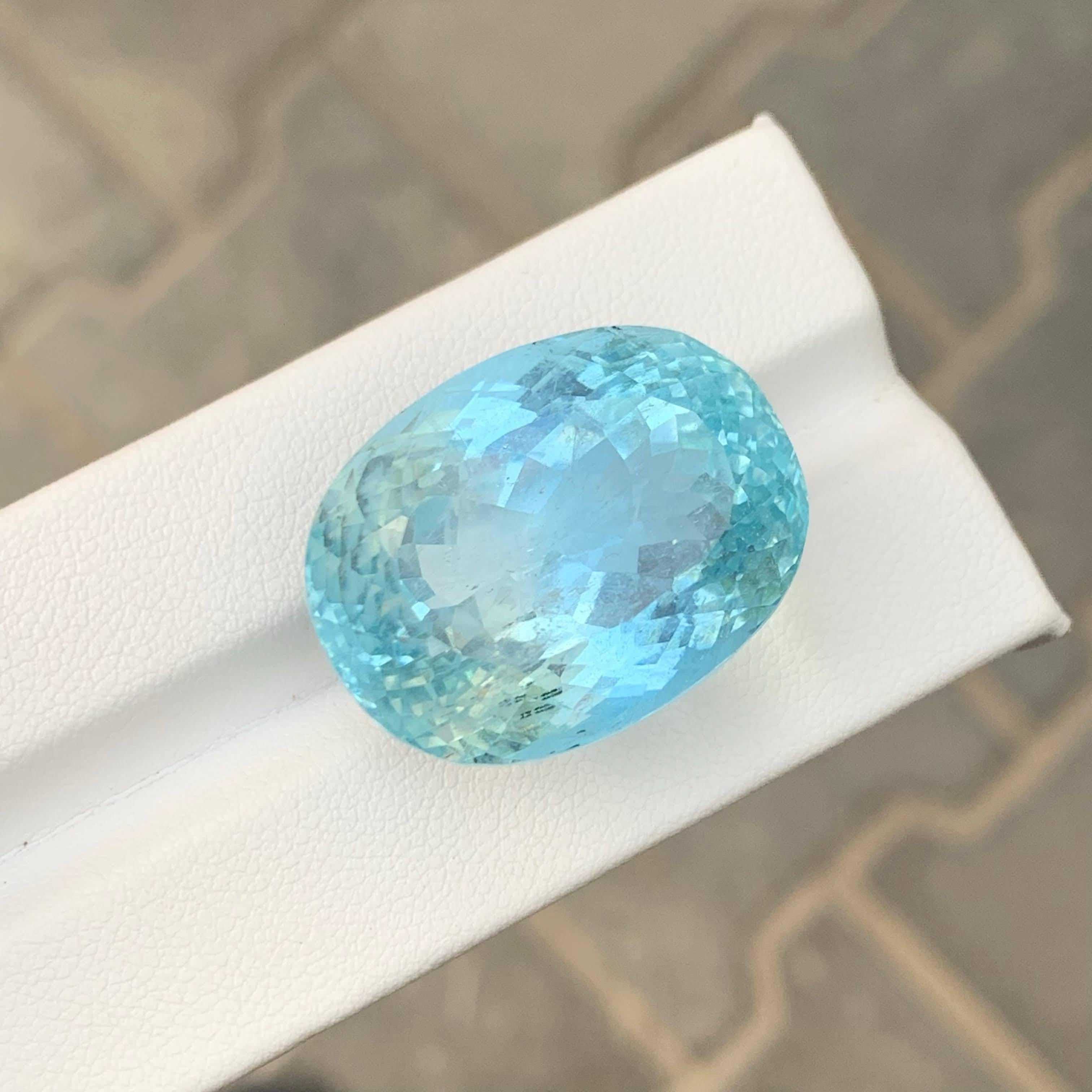 63,85 Karat Natürlicher loser blauer Aquamarin Stein Ovalschliff Afrikanischer Edelstein im Angebot 2