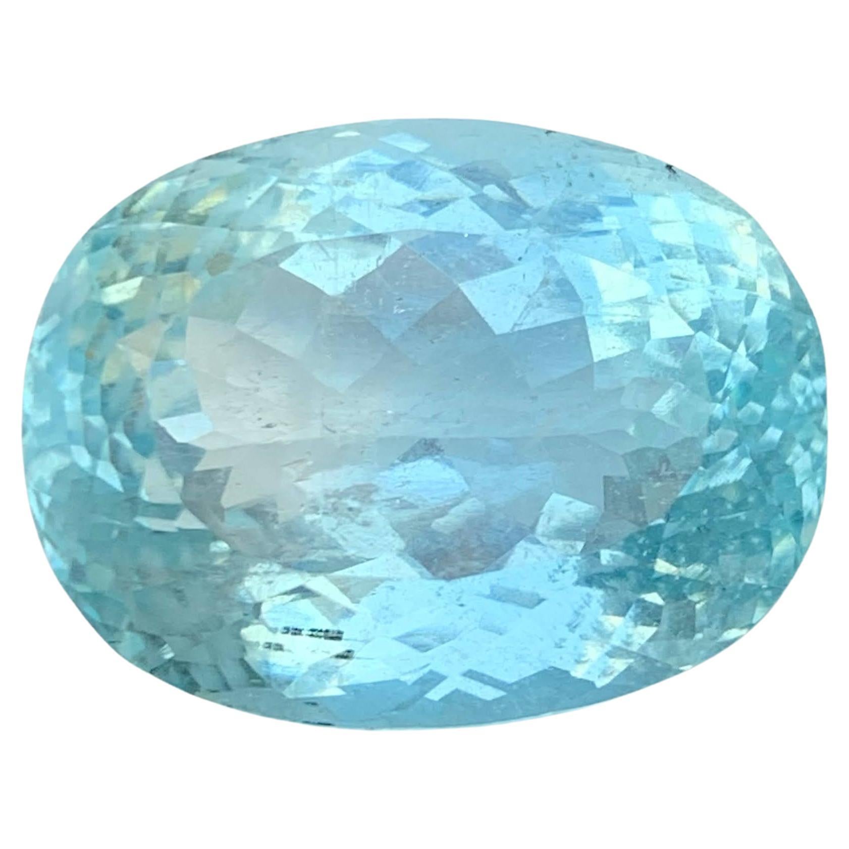 63,85 Karat Natürlicher loser blauer Aquamarin Stein Ovalschliff Afrikanischer Edelstein