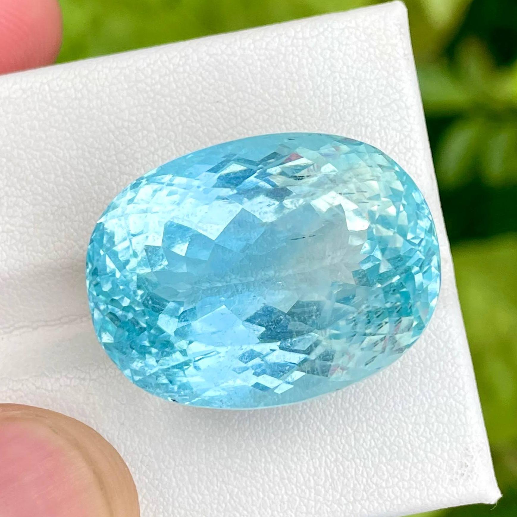 63,85 Quilates Azul Aguamarina Piedra Suelta Talla Ovalada Piedra Preciosa Africana Natural Corte oval