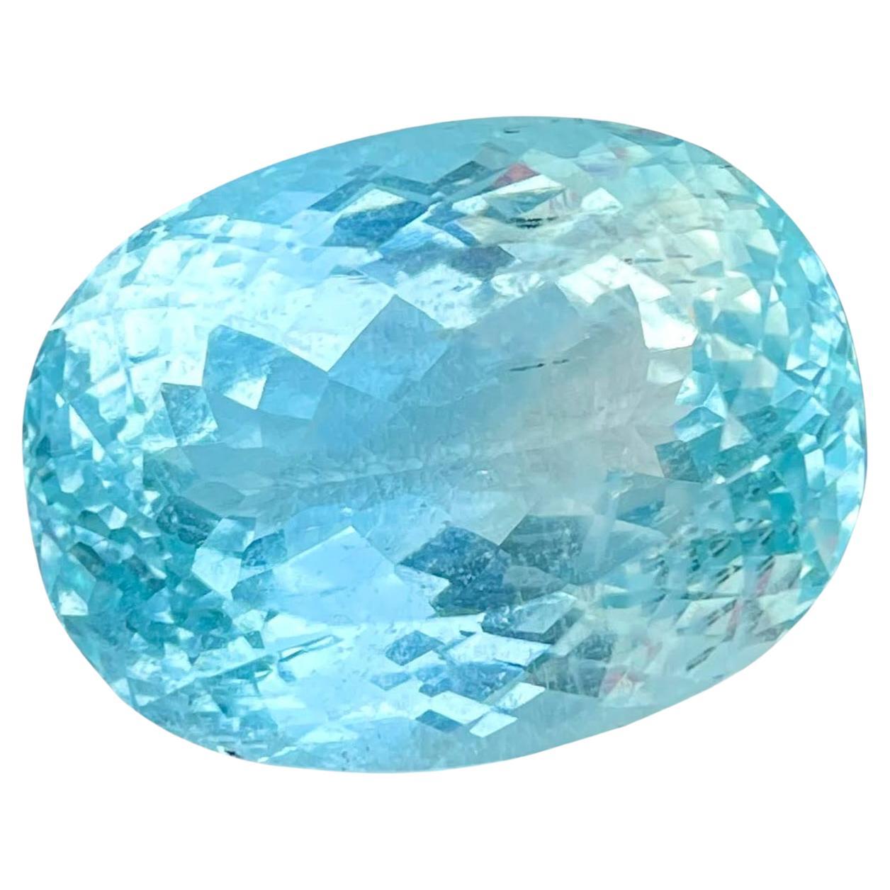 63.85 Carats Blue Loose Aquamarine Stone Oval Cut Natural African Gemstone