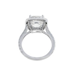 6.39 Carat Cushion Diamond Ring Brilliant White 18K White Gold Radiant Elegance