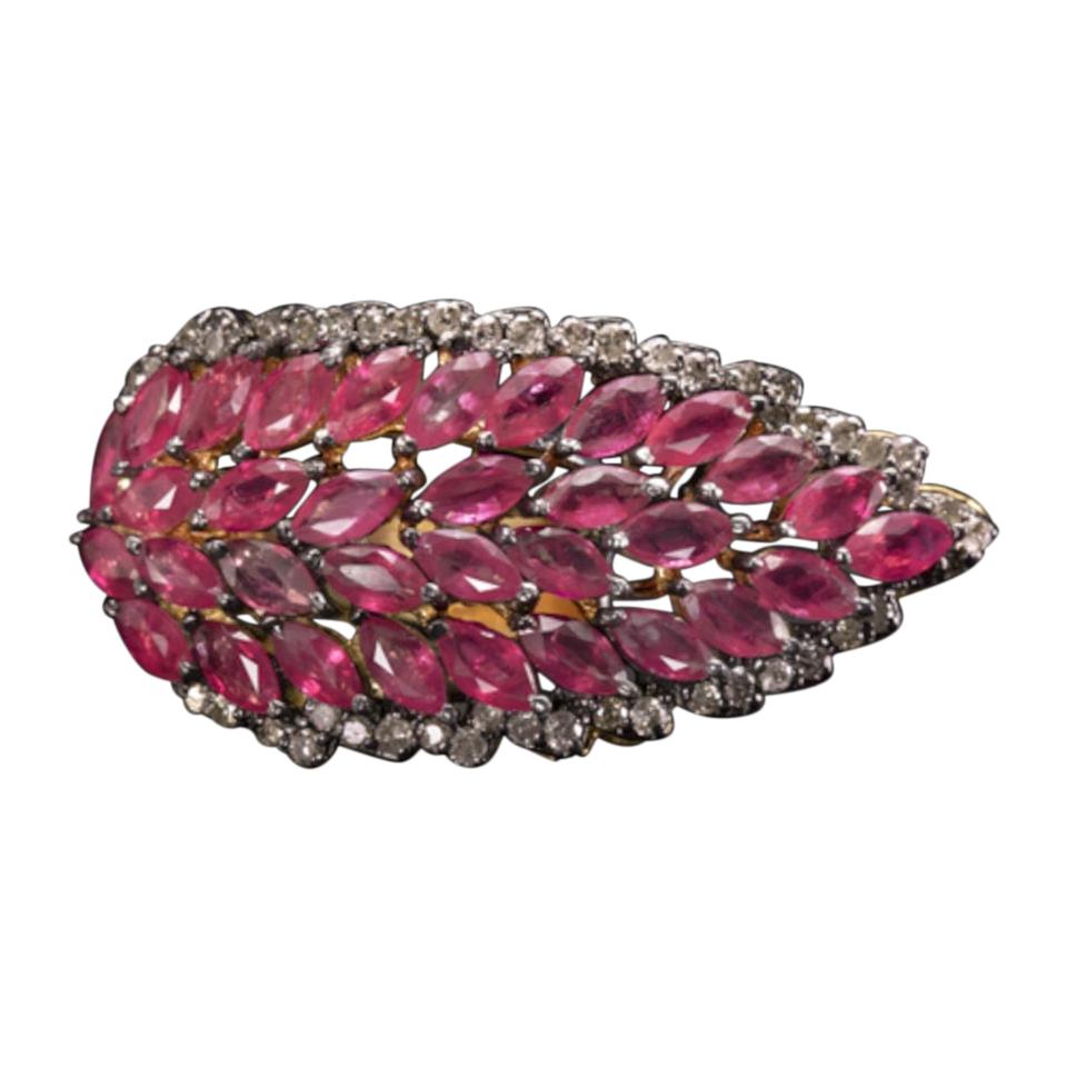 6.39 Carat Natural Ruby and Diamond Cocktail Ring