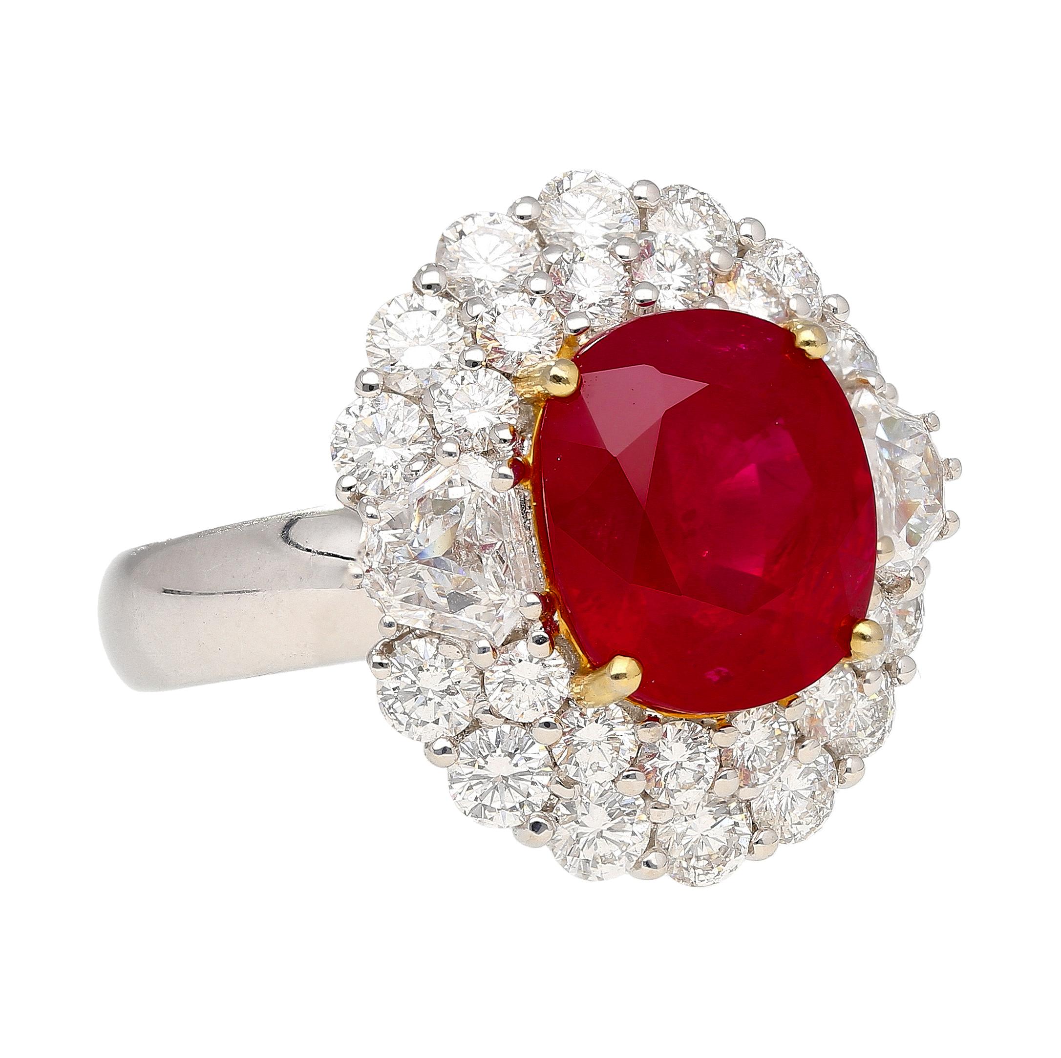 GRS-zertifiziert 6,39 Karat Vivid Red 