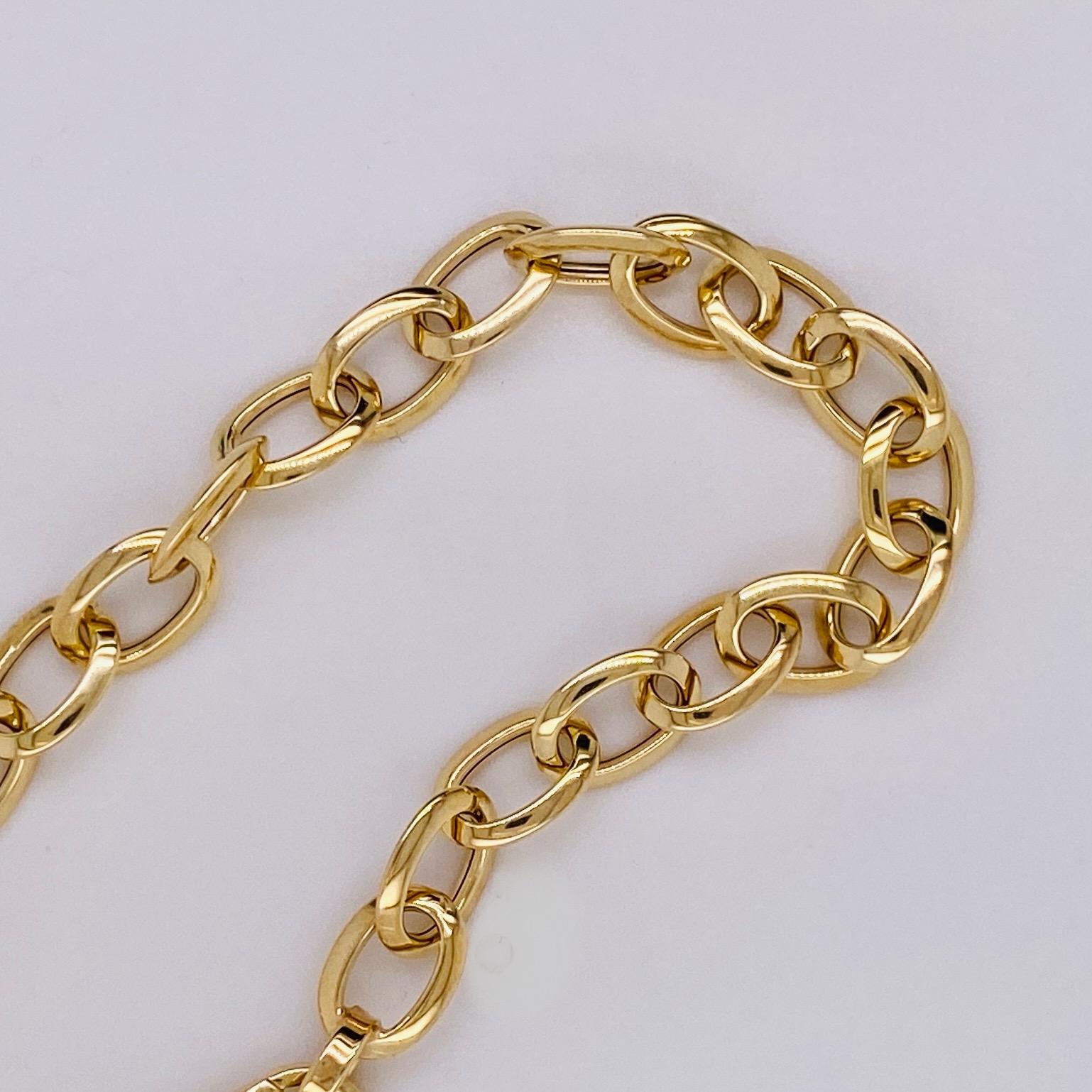 A Link ovale da 6,3 mm Bracciale a catena in oro giallo 14K Semi-Solido In condizioni Nuovo in vendita a Austin, TX