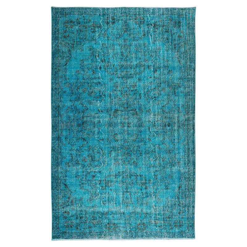 Vintage Turkish Turquoise Rug For Sale at 1stDibs | turquoise turkish ...