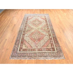 6'3"x12'8" Beige Antique Khotan Pure Wool Hand Knotted Long and Narrow Clean Rug