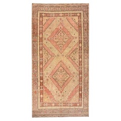 6
3 "x12
8" Beige Antique Khotan Pure Wool Hand Knotsted Long and Narrow Clean Rug