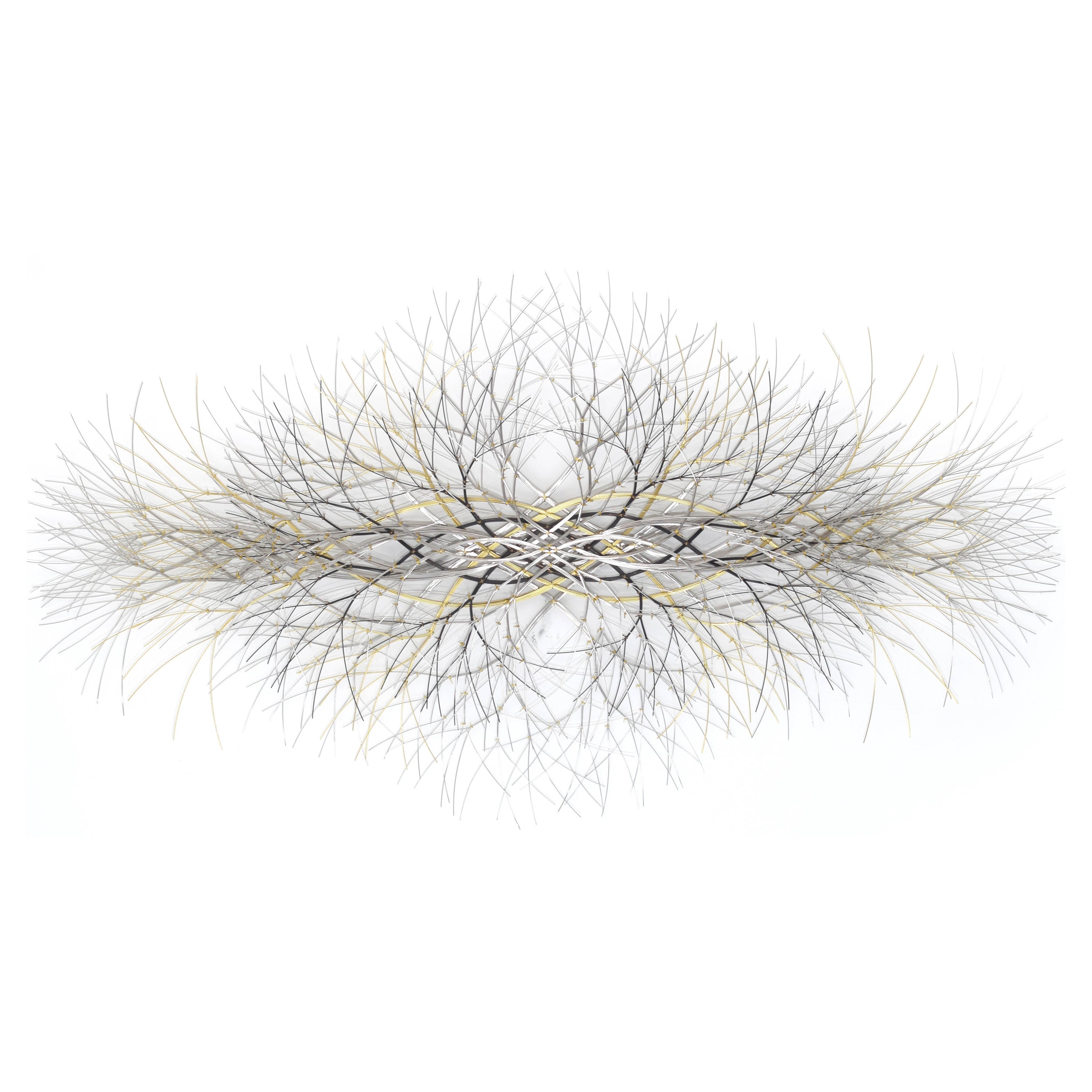 63"x33" Metal Wall Sculpture in Stainless, Bronze #754