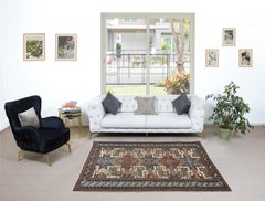 6.3x6.3 Ft Vintage Caucasian Star Kazak Rug. 100% Wool