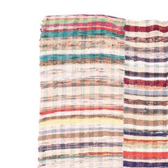 6.3x6.4 Ft Bunt Vintage Handgefertigter Rag-Teppich aus Baumwolle, Flachgewebe Wendbarer Kelim