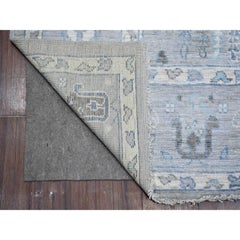 Tappeto Afghano Angora Oushak Grigio Con Disegno Cipresso Orientale 6'3 "x8'10"