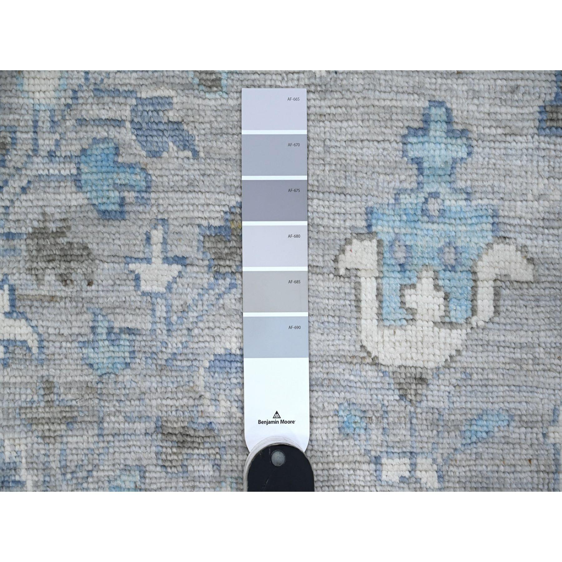Alfombra Oriental Angora Afgana Oushak Gris De 6'3 