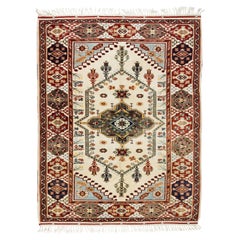 6.3x8.2 Ft Modern Hand Knotted Türkisch Bereich Teppich, alle Wolle und natürlichen Farben