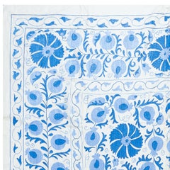6.3x8.3 Ft Classic Suzani Silk Embroidery, New Wall Hanging, Throw, Bedspread