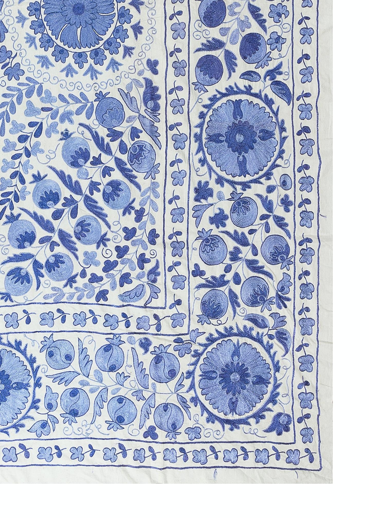 Suzani, a Central Asian term for a specific type of needlework, is also the broader name for the hugely popular decorative pieces of textile that feature this needlework in vivid colors with bold, expressive floral and botanical designs, natural