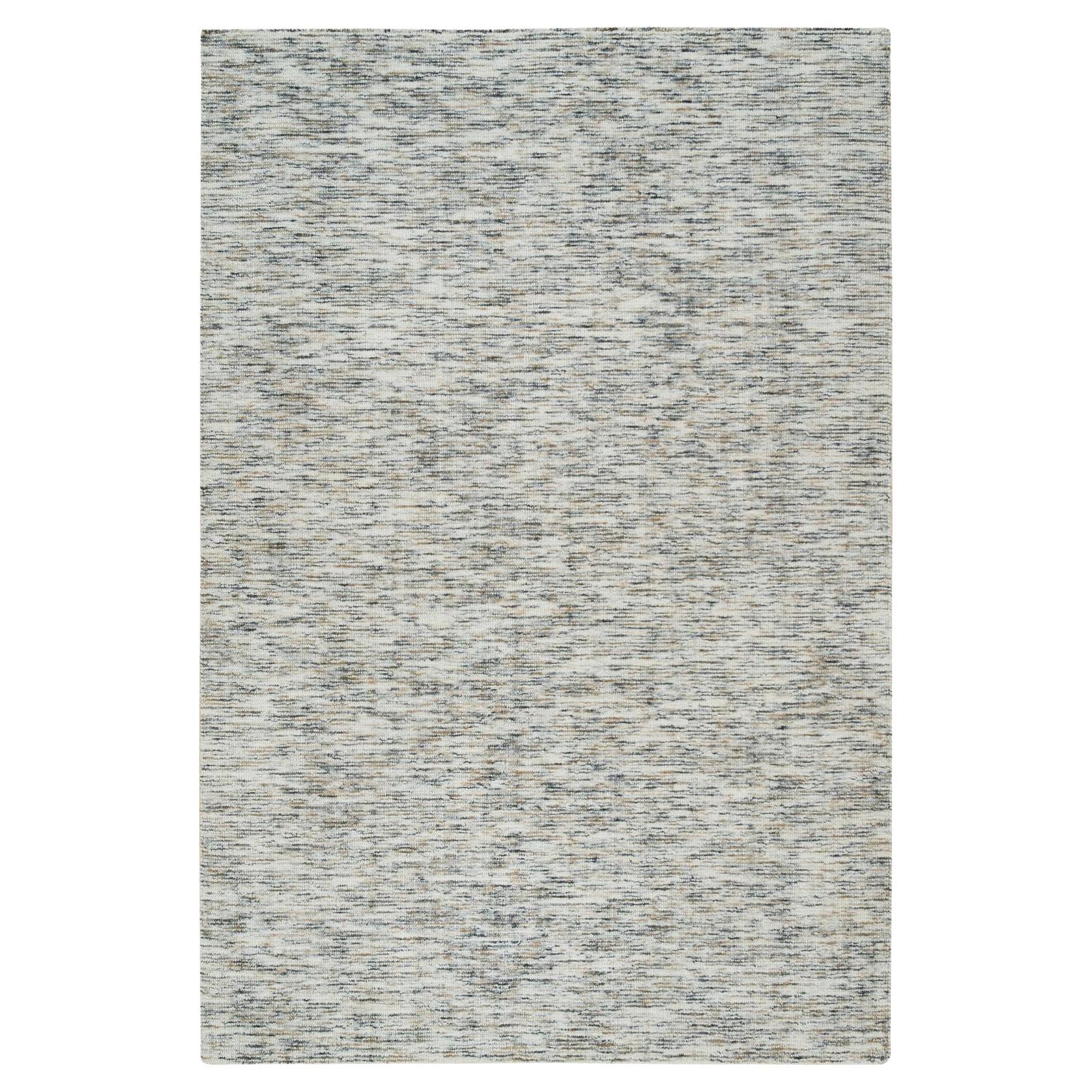 6
3 "x9
1" Tapis d
Orient en pure laine tissé à la main, design moderne à rayures