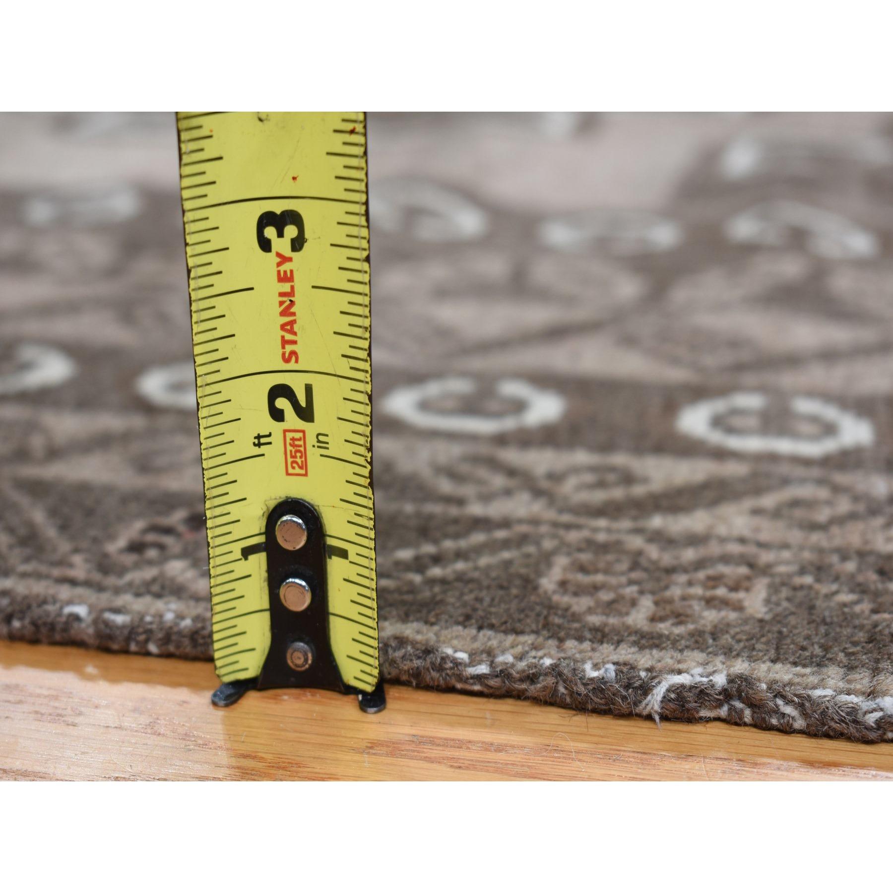 Tapis afghan Balooch vintage noué à la main, couleur terre cuite grise, 6'3