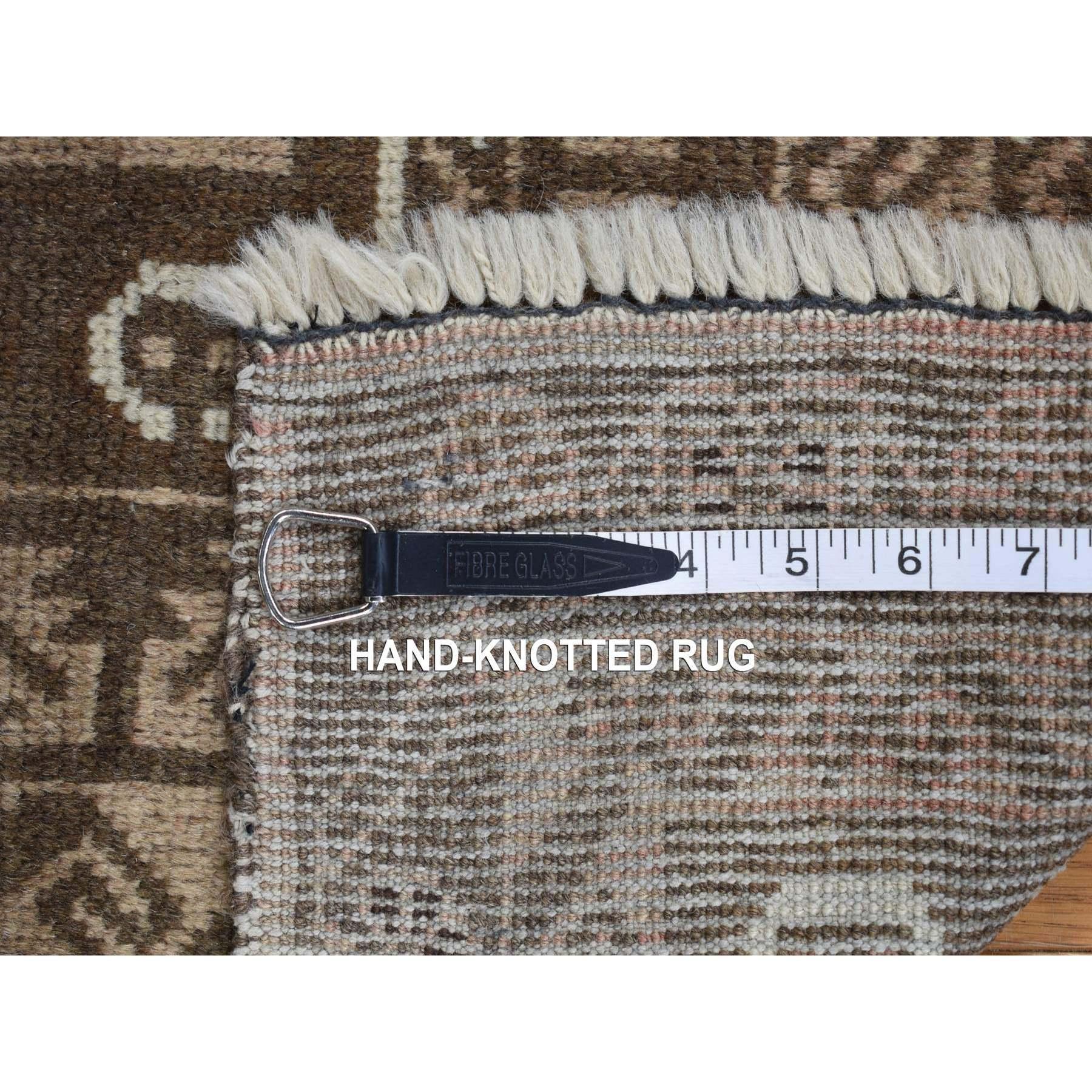 Tapis afghan Balooch vintage noué à la main, couleur terre cuite grise, 6'3