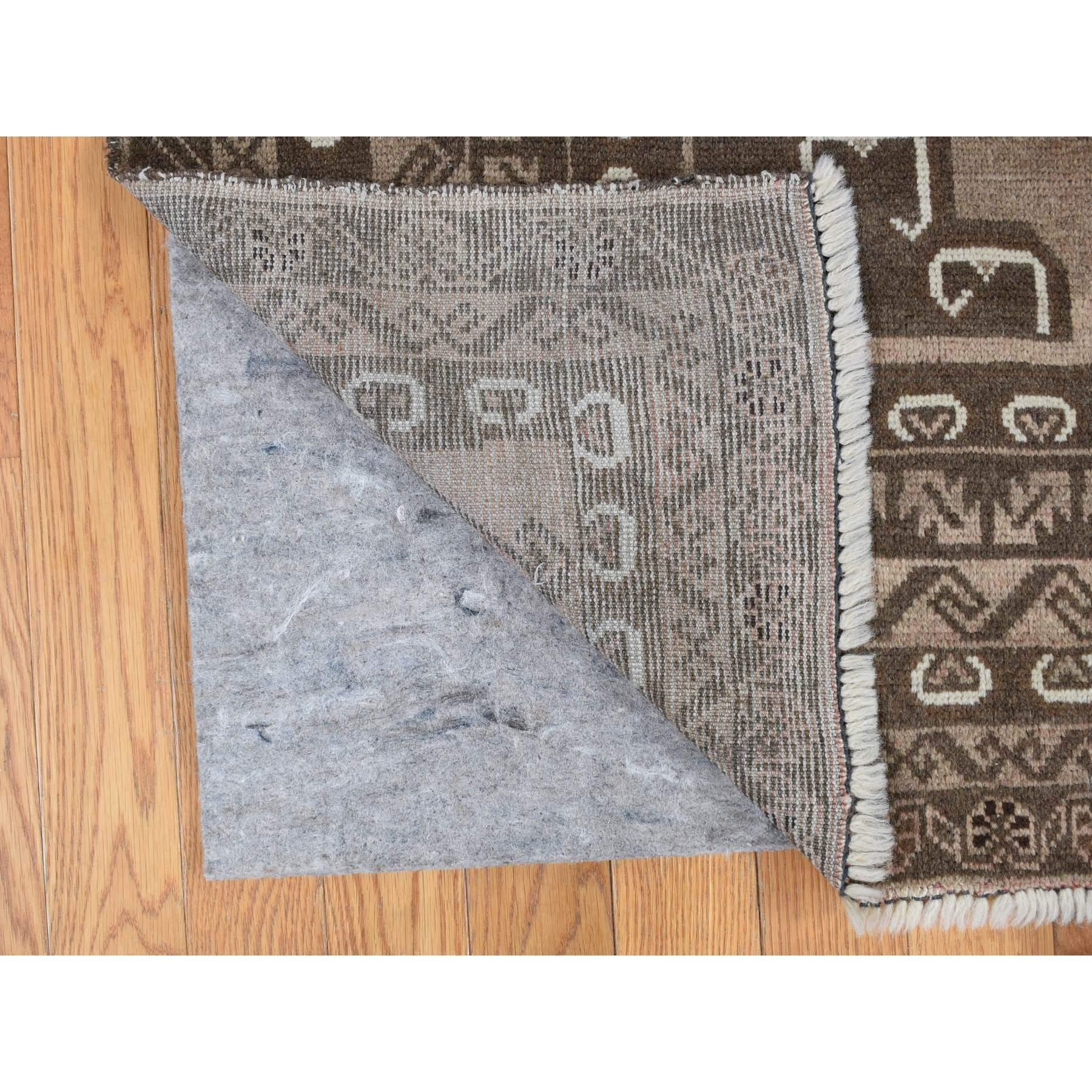 Afghan Tapis afghan Balooch vintage noué à la main, couleur terre cuite grise, 6'3