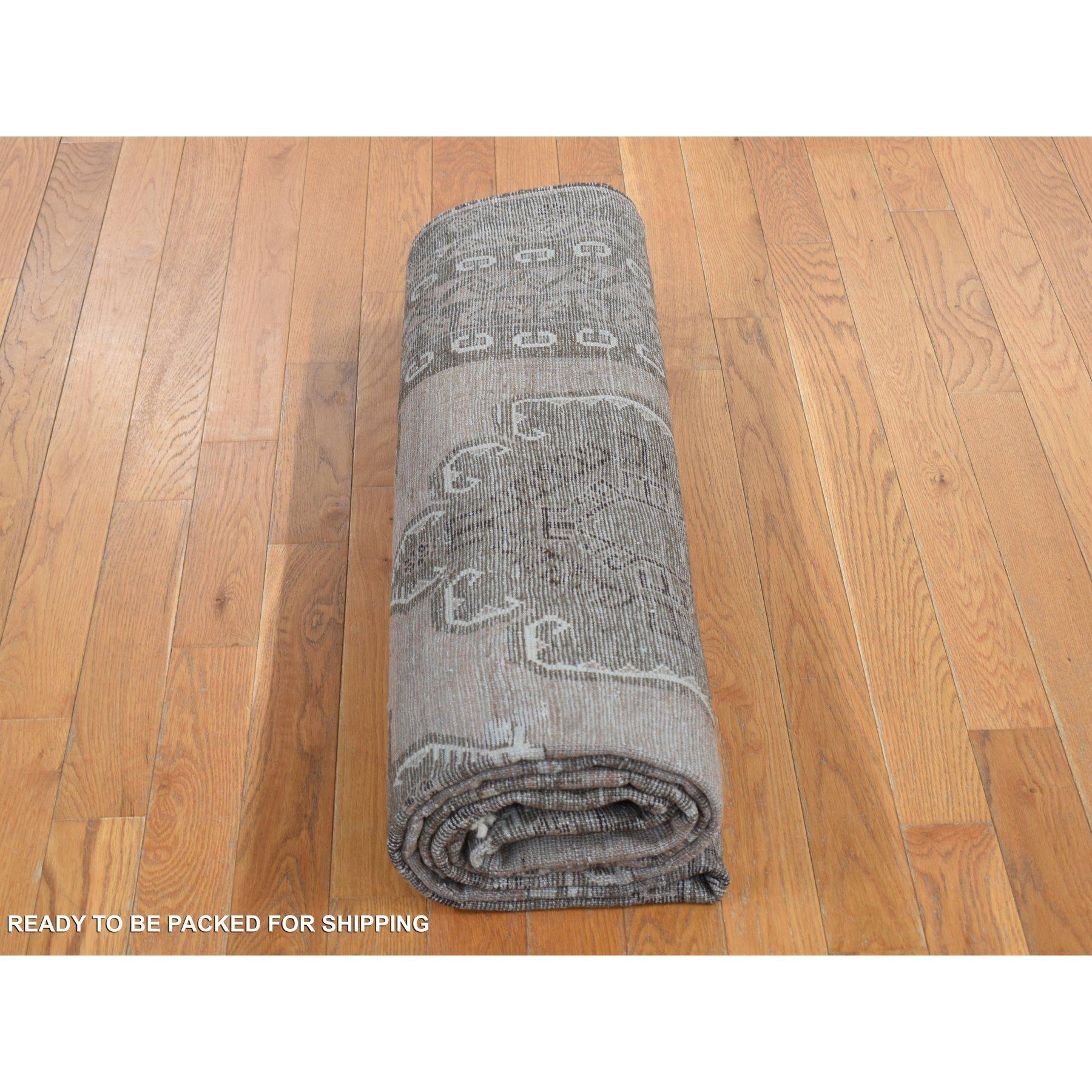 Tapis afghan Balooch vintage noué à la main, couleur terre cuite grise, 6'3
