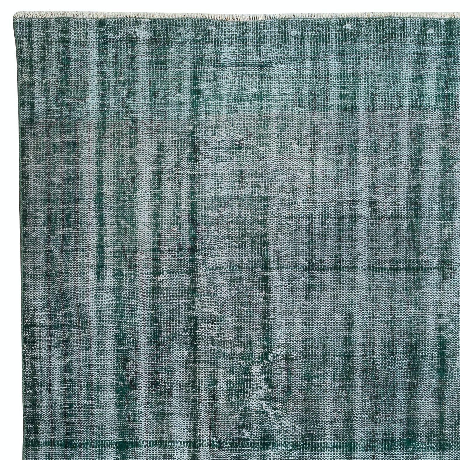 Turc 6.3x9.5 Ft Distressed Look Dark Green Rug, Handmade Turkish Shabby Chic Carpet (tapis turc de style shabby chic) en vente