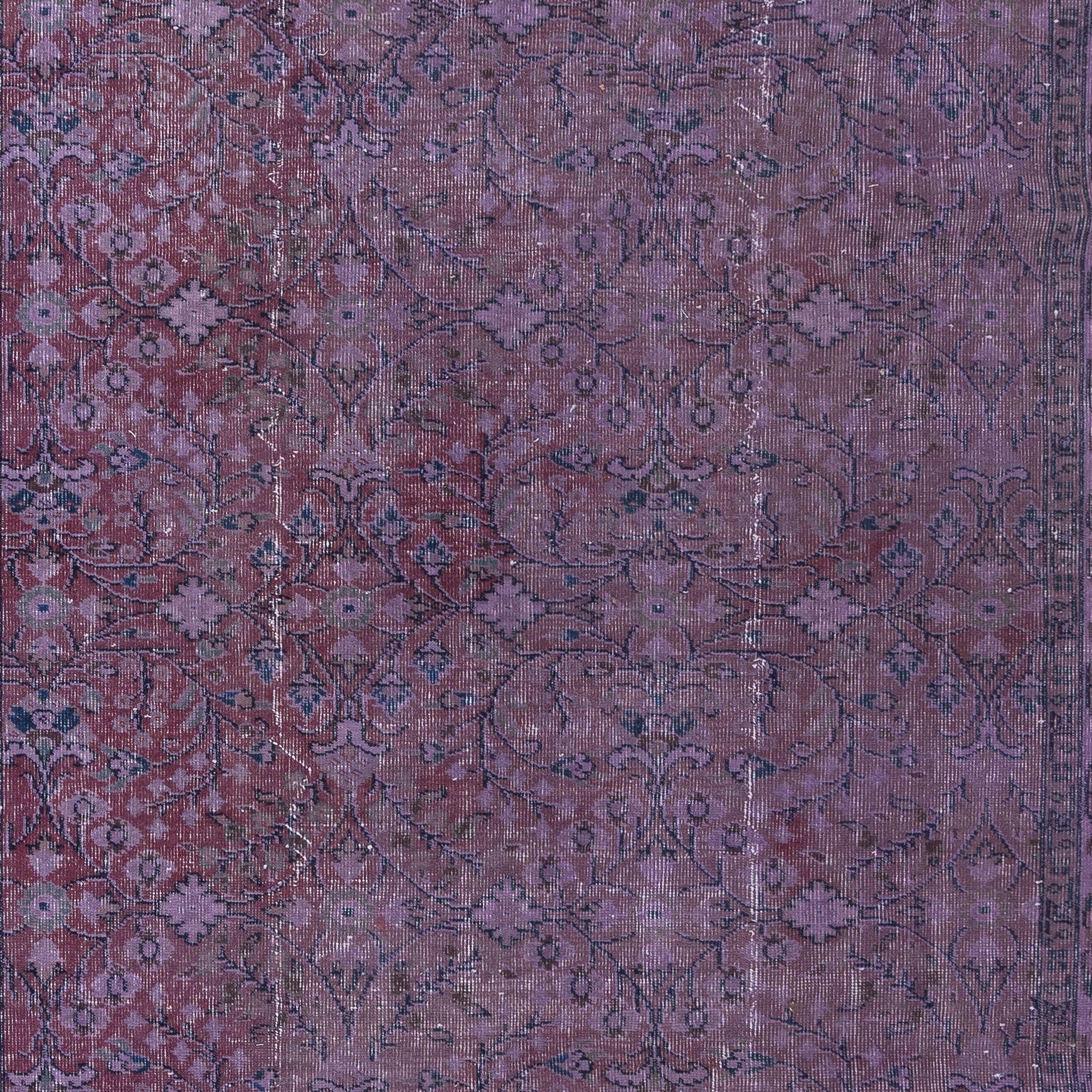 6.3x9.5 Ft Floral gemusterten handgefertigten türkischen Bereich Teppich in Mulberry lila Töne (Moderne)