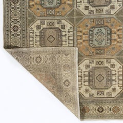 6.3x9.5 Ft Vintage Turkish Kysari Area Rug, Handmade Wool Carpet