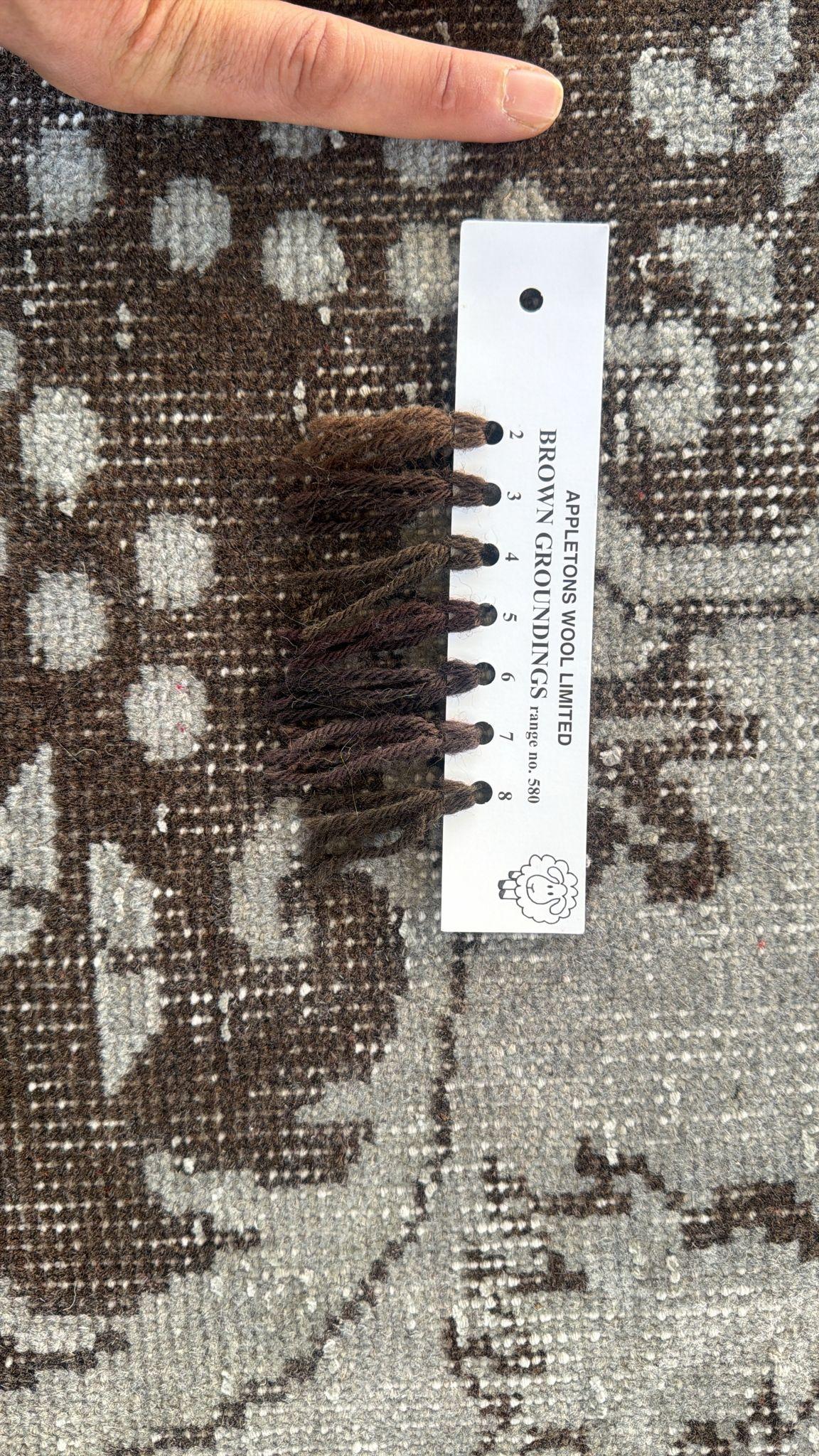 6.3x9.6 Ft zeitgenössische handgeknüpfte türkische Wolle Bereich Teppich in grauer Farbe im Angebot 1