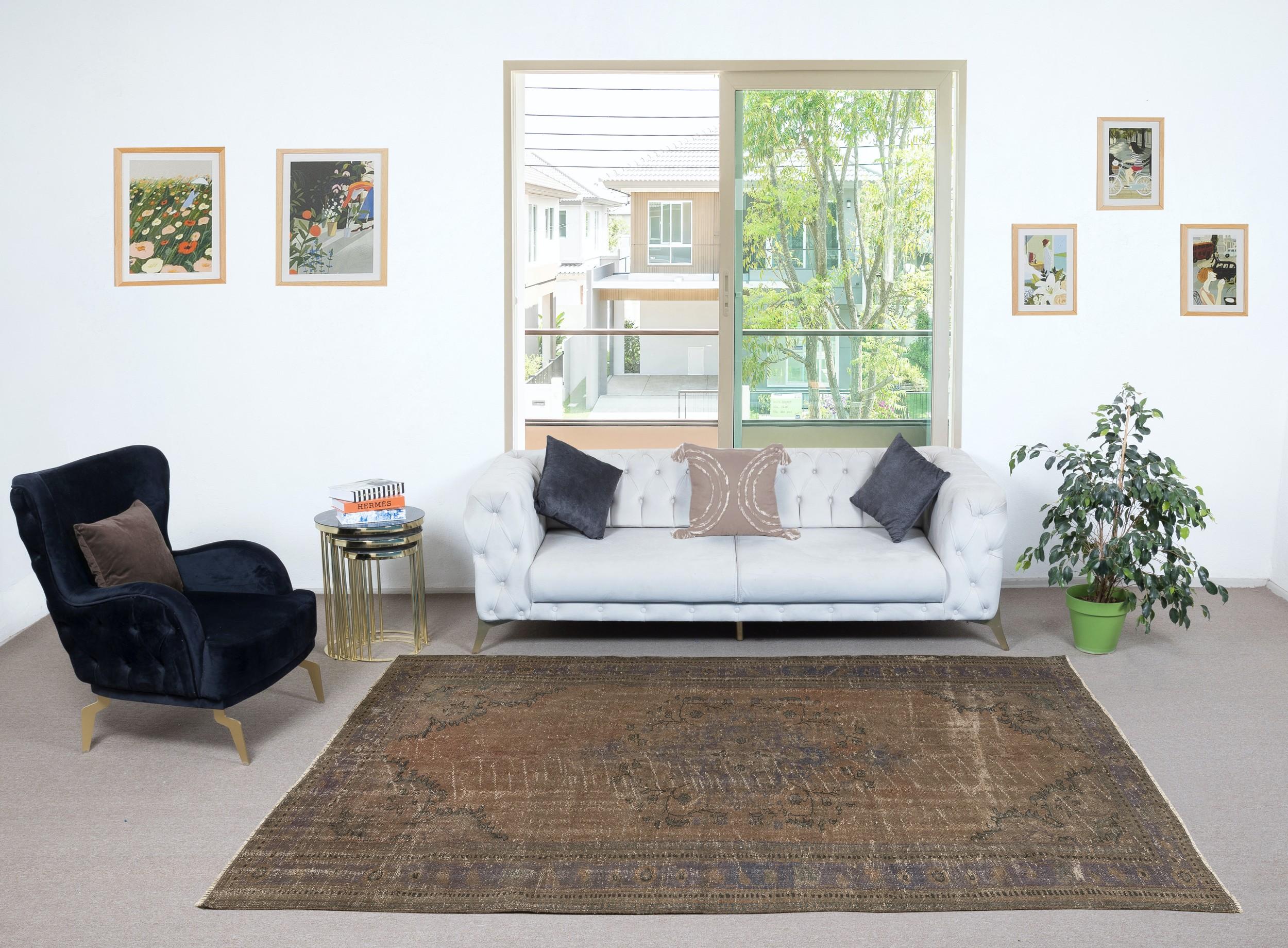 Our over-dyed rugs are all hand-knotted vintage pieces that are recreated in our workshop to cater to a wider range of interior design choices from modern to coastal, from industrial to rustic/cottage. These 50 to 70 year-old rugs were hand-knotted