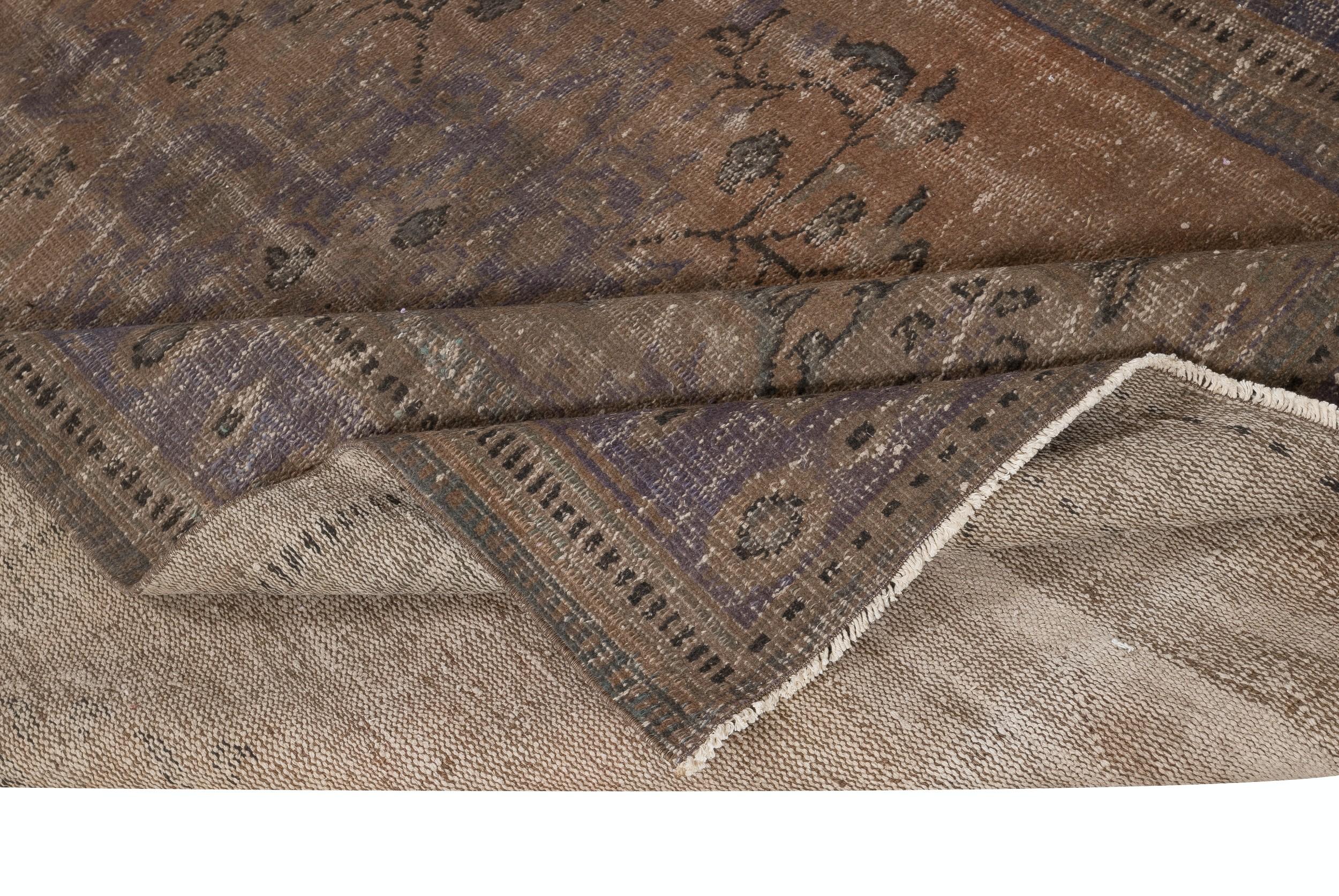 Modern 6.3x9.6 Ft Contemporary Handknotted Area Rug. Brown Color Turkish Floor Covering For Sale