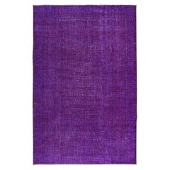 6.3x9.6 Ft Contemporary Wool Area Rug in Lila, handgeknüpft in der Türkei