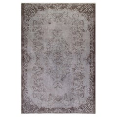 6.3x9.6 Ft Handmade Turkish Rug for Modern Interiors, Gray Living Room Carpet