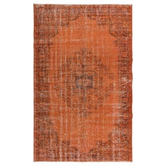 Tappeto moderno in lana turca fatto a mano 6,3x9,6 piedi nei colori arancioni