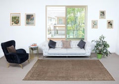 6.3x9.7 Ft Brown Color Handmade Area Rug from Turkey. Great 4 Modern Interiors