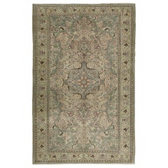 Tappeto turco Kayseri fatto a mano 6,3x9,7 Ft, con design a medaglione in verde
