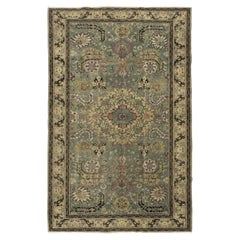 6.3x10 Ft Semi Antique Turkish Area Rug. Finely Handknotted Wool Oriental Carpet