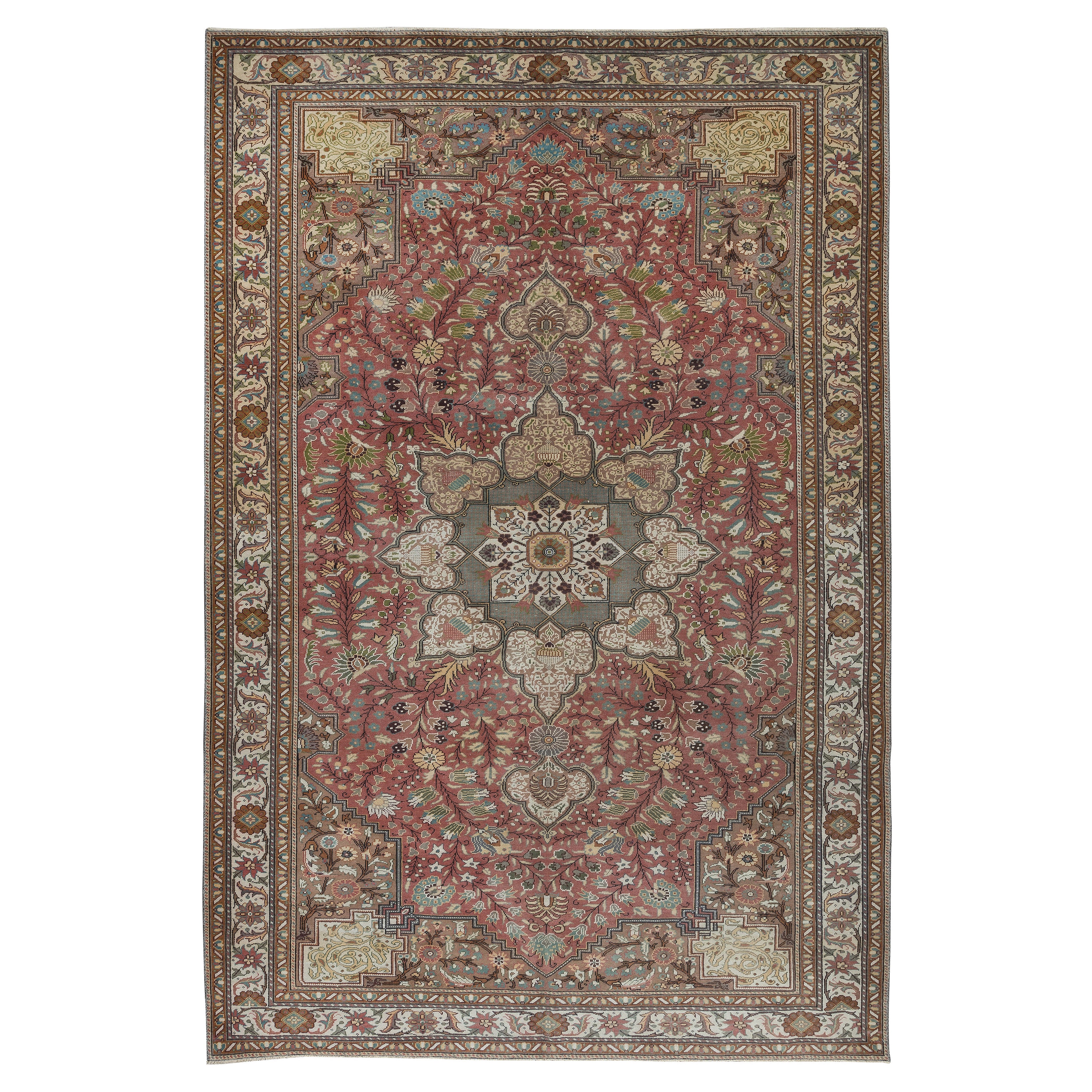 6.3x9.7 Ft Vintage Türkisch Kysari Teppich. Feiner, zeitloser Classic Orientteppich