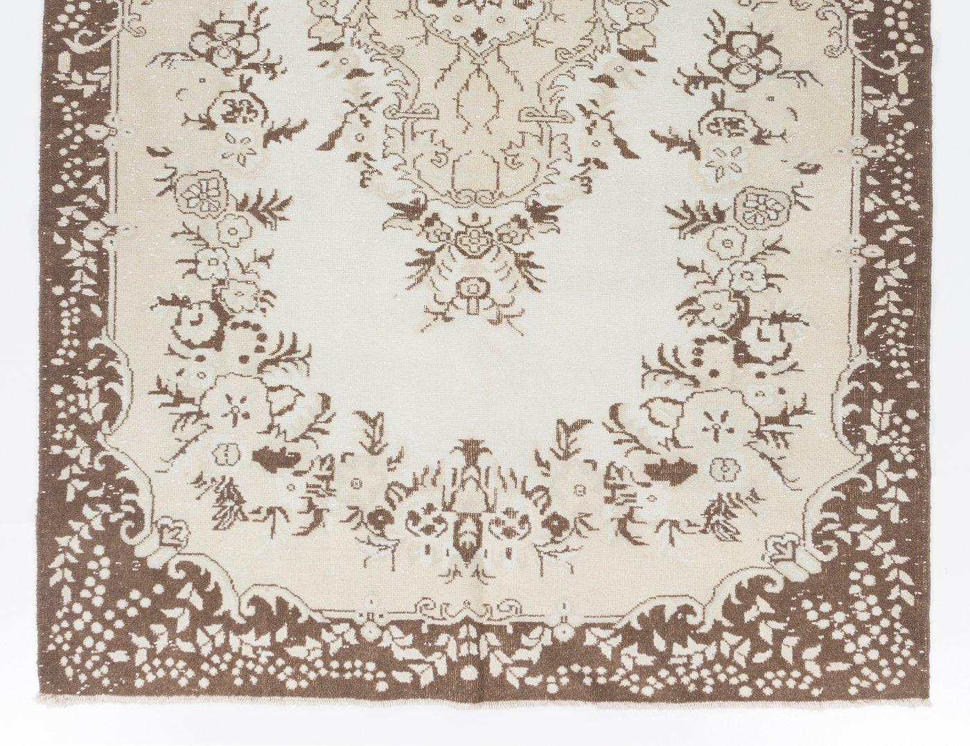 Anatolischer Oushak-Teppich, handgefertigt, mit Medaillonmuster, 3,66 x 4,66 m, Vintage (Türkisch) im Angebot