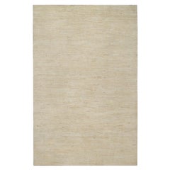 6'3 "x9'9" Blanc Modernity Design/One Lori Buft Gabbeh Tapis en pure laine noué à la main