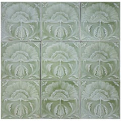 64 Art Nouveau Relief Tiles 1681" Sqm by Craven Dunnill, & Co, 1905