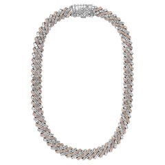 64 Karat kombinierte gemischte Diamant-Kubanische Gliederkette Halskette zertifiziert