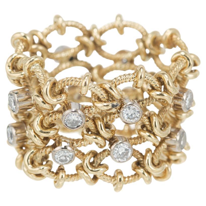 .64 Carat Round Diamond Two Tone Gold 14k Wedding Band Ring (anneau de mariage en or 14k)