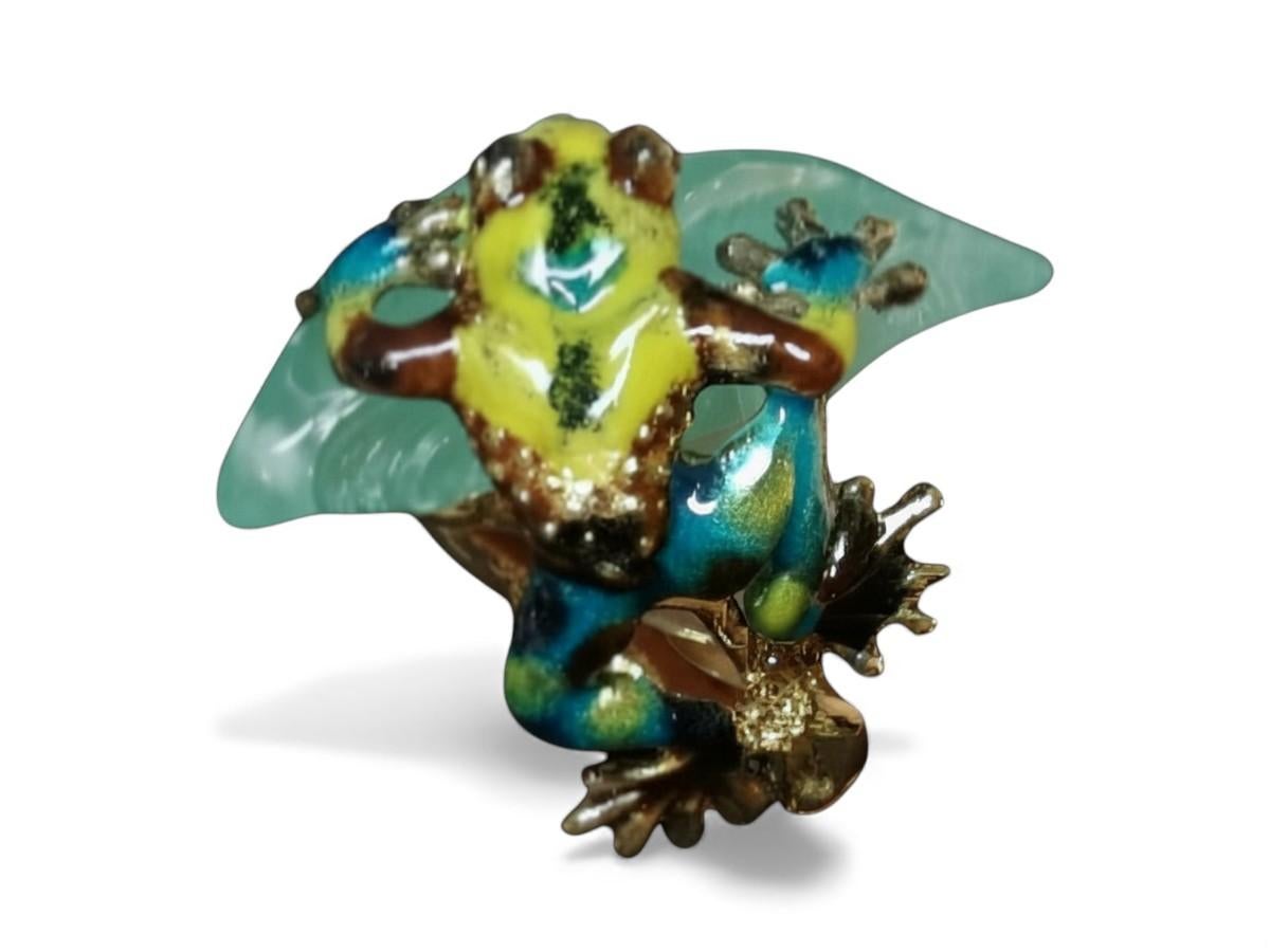 Bague en or jaune 18K émaillée à chaud avec un diamant de 64 ct. Aigue-marine par Konforti Jewelry Neuf - En vente à ראשון לציון, IL