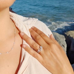 64 Facets 0.35 Carat Scallop Rose Cut Diamond Solitaire Ring in 18 Karat Gold