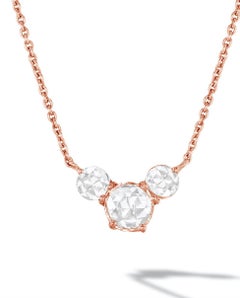 64 Facets Ethereal 0.50 Carat Triple Rose Cut Diamond in 18 Karat Rose Gold