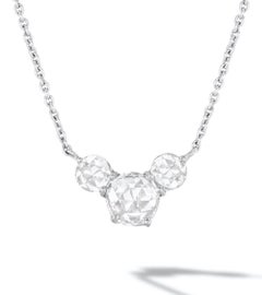 64 Facets Ethereal 0.50 Carat Triple Rose Cut Diamond in 18 Karat White Gold
