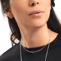 64 Facets Small Diamond Pave Huggie Earrings in 18 Karat White Gold