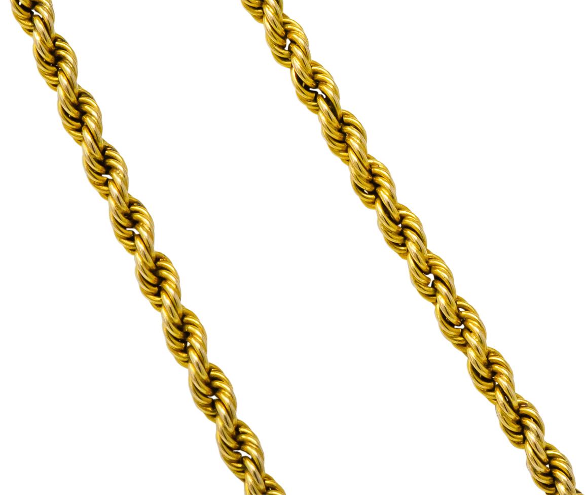 Women's or Men's Victorian 50.00 Carat Amethyst 14 Karat Gold Long Chain Necklace