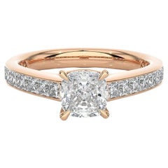 6,4 MM Brillant Runde Moissanite Ring für Mama Rose Gold plattiert 925 Silber
